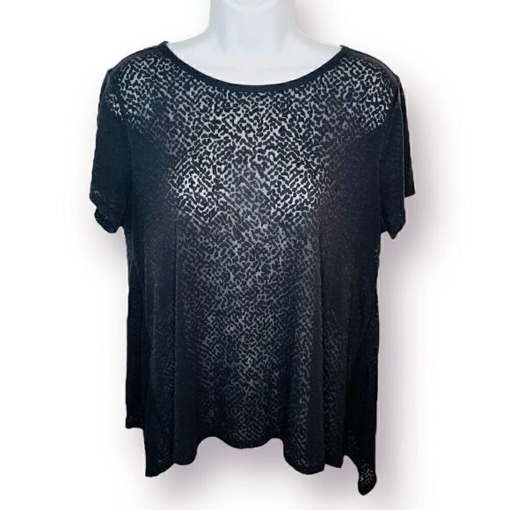 Loop Around Lightweight Tee Tie Back Burnout Black S